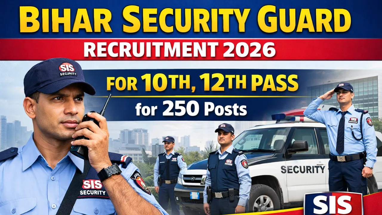 Bihar Security Guard Recruitment 2026 for 10th Pass for 250 Posts