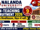 Nalanda University Non-Teaching Recruitment 2026 for 9 Posts