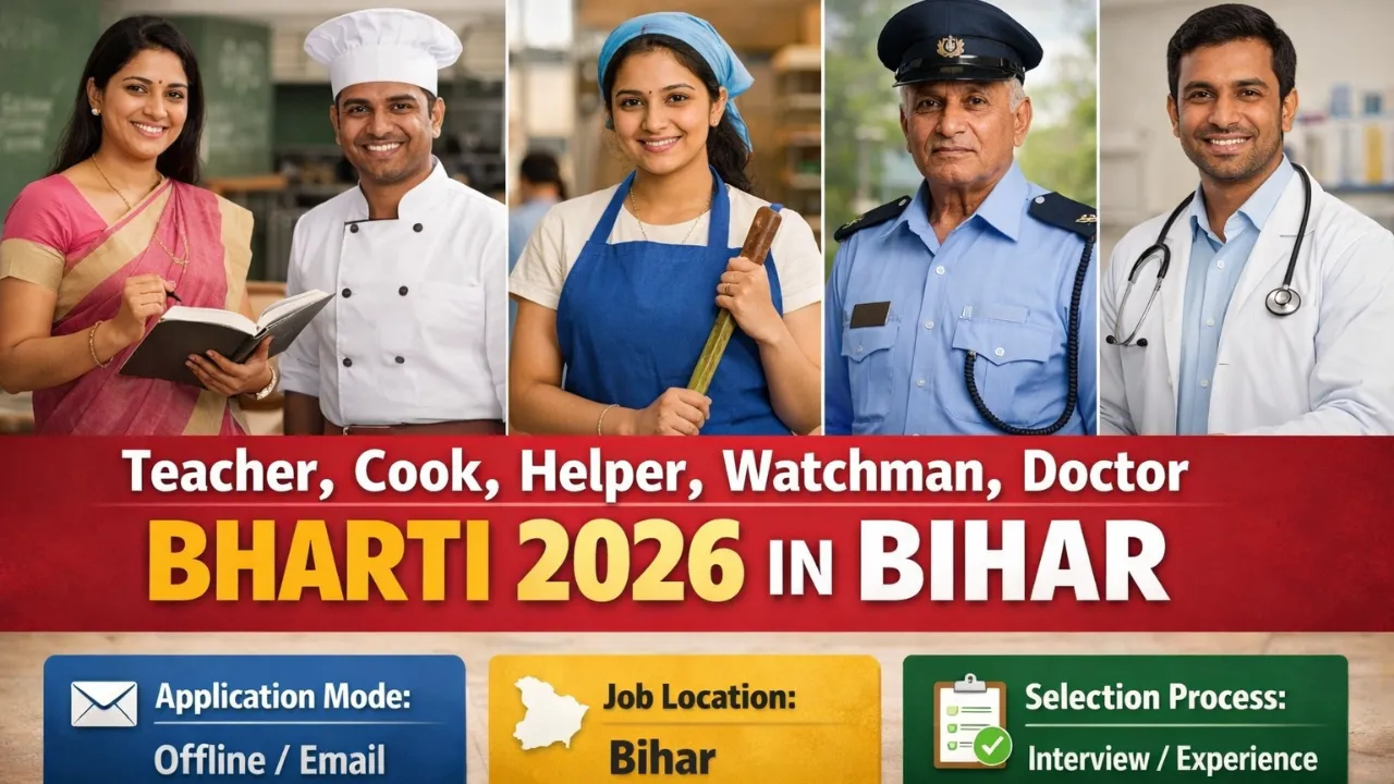 Teacher, Cook, Helper, Watchman, Doctor Bharti 2026 in Bihar
